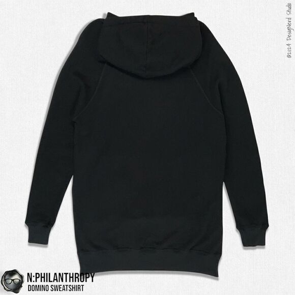N:PHILANTHROPY DOMINO HOODIE HIGH-LOW SWEATSHIRT IN BLACK CAT WOMEN SIZE SMALL - Picture 10 of 16